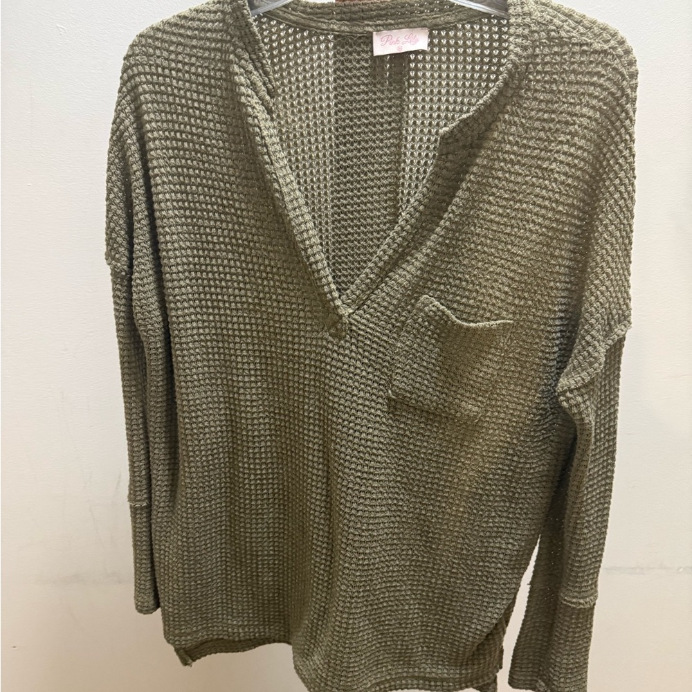 Pink Lily Sage V-Neck Sweater